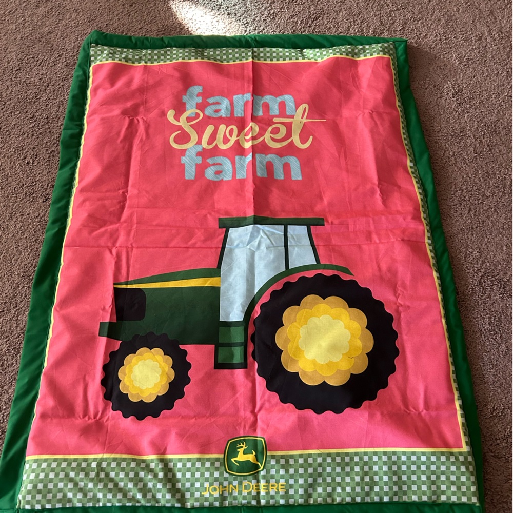 Handmade blanket John Deere Farm Sweet Farm